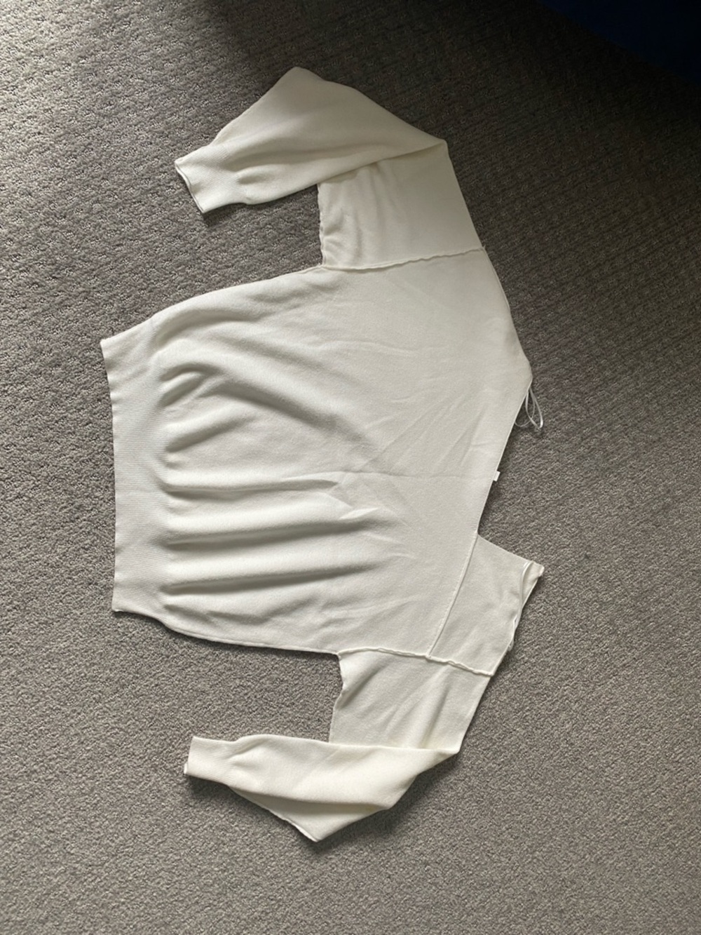 Line & Dot Cream Crewneck Ribbed Hem Favorite Sweater